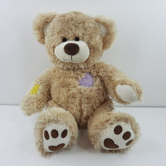 Build a Bear Champ Bear Plush Patches Corduroy Tan 16" Voice Message BABW - Picture 7 of 9
